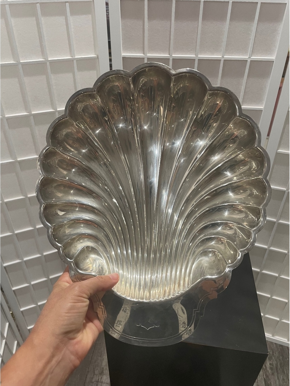 Vintage Vm Rogers & Son Silverplate Scallop Shell Serving Dish Tray